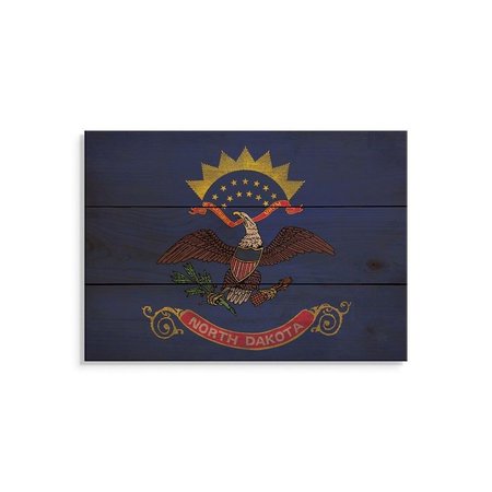 WILE E. WOOD 15 x 11 in. North Dakota State Flag Wood Art FLND-1511